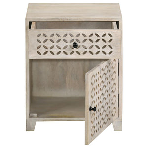 August - 1-Door Accent Cabinet - White Washed