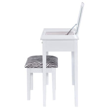 Seline - 2-Piece Vanity Set - White and Zebra