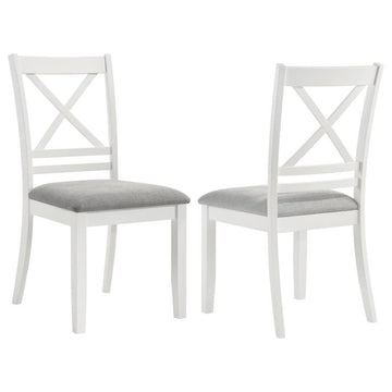 Hollis-Cross Back Wood Dining Side Chair (Set of 2) - White
