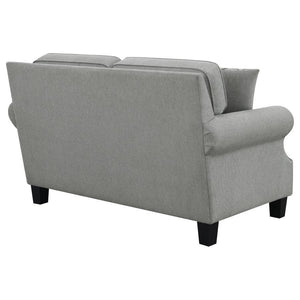 Sheldon - Upholstered Loveseat With Rolled Arms - Grey