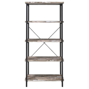 Kemper - 4-Shelf Bookcase - Salvaged Cabin and Black