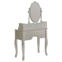 Sabrina - 2-Piece Vanity Set - Metallic Silver and White