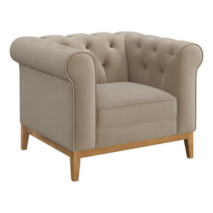 Sandrine - Button Tufted Tuxedo Arms Chair - Camel