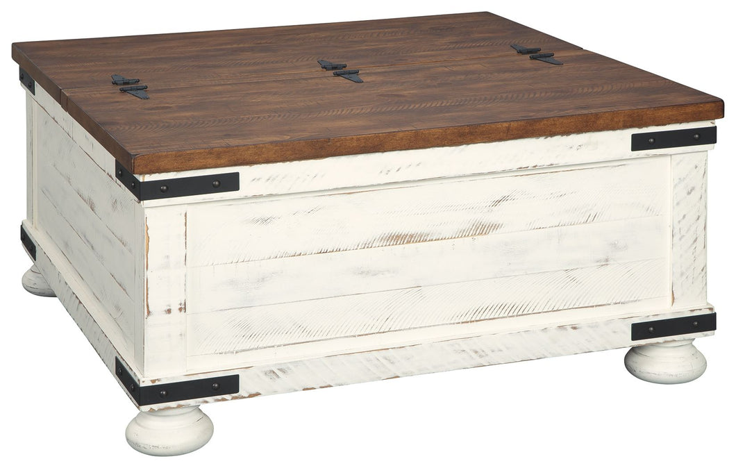 Wystfield - White / Brown - Cocktail Table With Storage