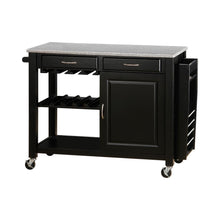 Ryan - Kitchen Cart With Granite Top - Black