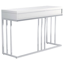 Dalya - 2-Drawer Rectangular Sofa Table - Glossy White and Chrome