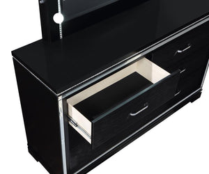 Cappola - Rectangular 6-Drawer Dresser - Silver And Black