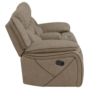 Higgins - Pillow Top Arm Motion Loveseat with Console