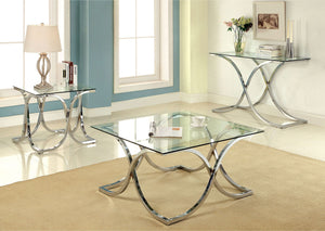 Luxa - Sofa Table - Pearl Silver