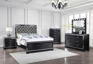 Cappola - Rectangular 5-Drawer Chest - Silver And Black