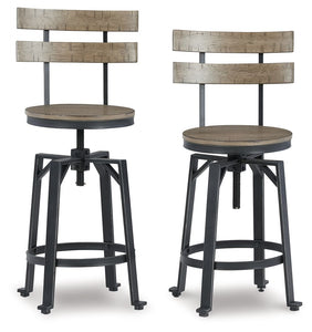 Lesterton - Light Brown / Black - Swivel Barstool (Set of 2)