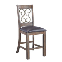 Raphaela - Counter Height Chair (Set of 2) - Black PU & Weathered Cherry Finish