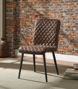 Millerton - Side Chair (Set of 2) - Vintage Chocolate Top Grain Leather & Antique Black