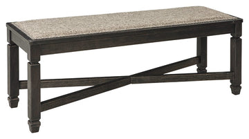 Tyler Creek - Upholstered Bench - Black / Grayish Brown
