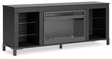 Cayberry - TV Stand With Fireplace - Black