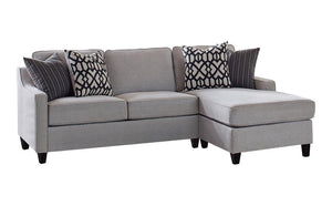 Luanne - Upholstered Cushion Back Sectional - Pearl Silver