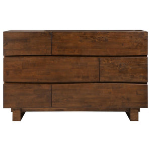 Genevieve - 6-Drawer Rectangular Dresser - Dark Brown