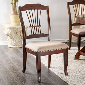 Jordyn - Side Chair (Set of 2) - Brown Cherry / Beige
