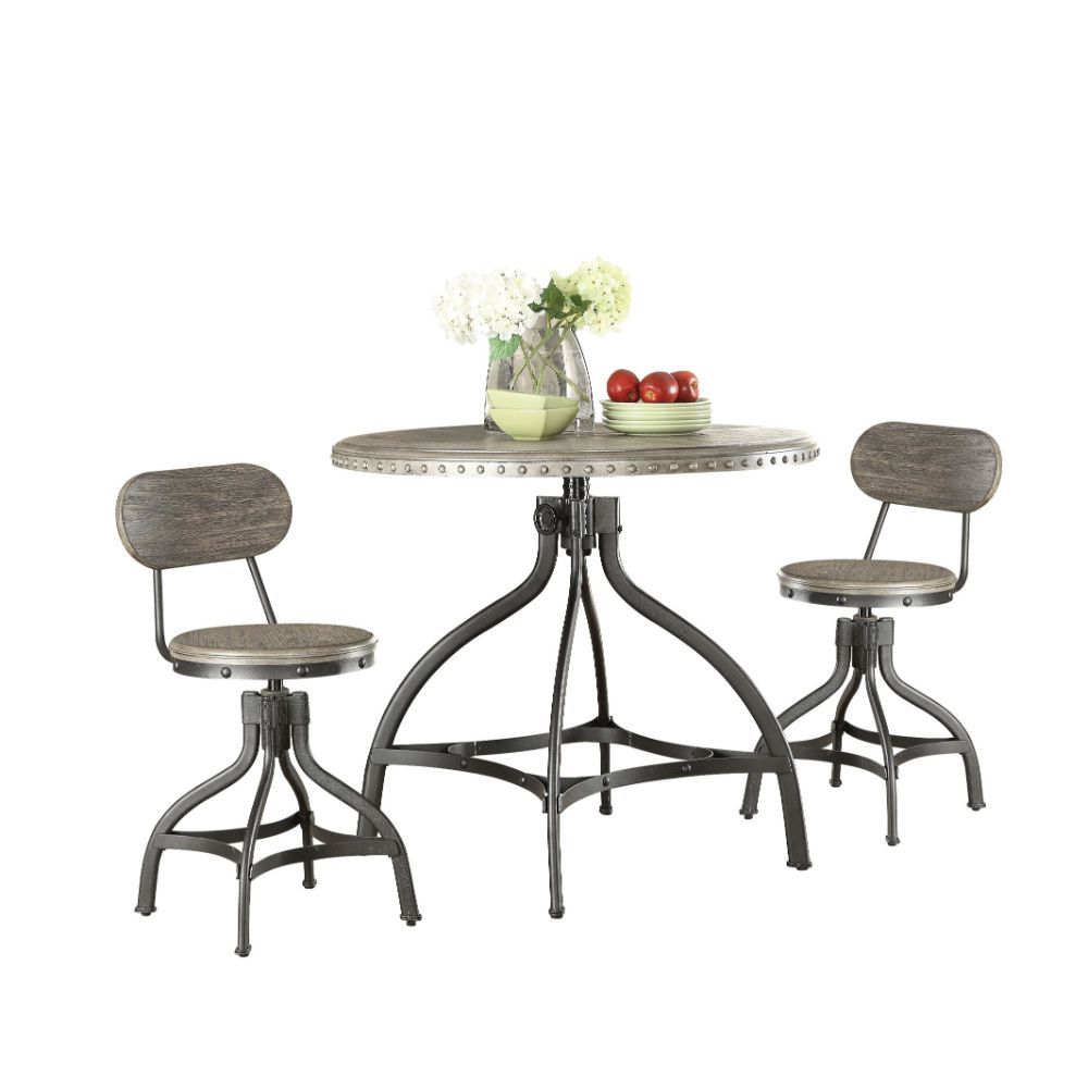 Fatima - Counter Height Set - Gray Oak & Metal - 36