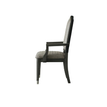 House - Beatrice Chair (Set of 2) - Two Tone Gray Fabric & Charcoal Finish