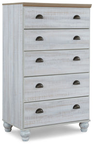 Haven Bay - Brown / Beige - Five Drawer Chest