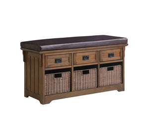 Yaretzi - 3-Drawer Storage Bench - Brown