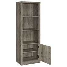 Burke - 3-Shelf Media Tower With Storage Cabinet - Gray Driftwood
