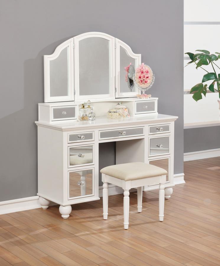 Reinhart - Reinhart 2 Piece Vanity Set - White And Beige