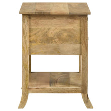 Russo - 2-Drawer Accent Table With Open Shelf - Natural Mango