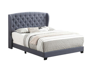 Krome - Upholstered Bed with Demi-wing Headboard