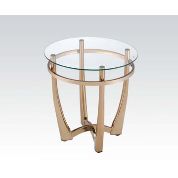 Orlando II - End Table - Champagne & Clear Glass