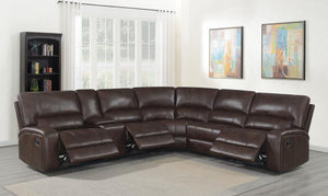 Brunson - 3-Piece Upholstered Motion Sectional - Brown