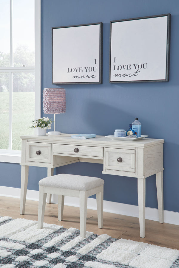 Robbinsdale Vanity With Stool (Set of 2) Antique White