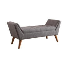 Benjamin - Flared Arm Bench - Grey and Brown