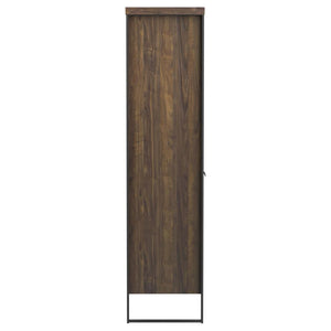Pattinson - 2-Door Rectangular Bookcase - Aged Walnut And Gunmetal