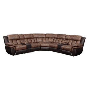 Jaylen - Sectional Sofa - Toffee & Espresso Polished Microfiber