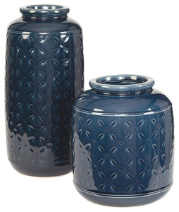 Marenda - Navy Blue - Vase Set (Set of 2)