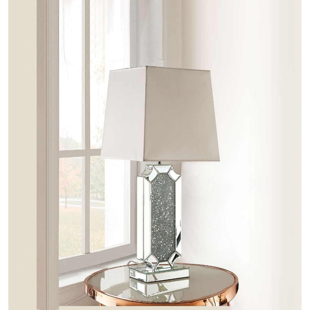 Noralie - Table Lamp - Mirrored & Faux Diamonds - 33