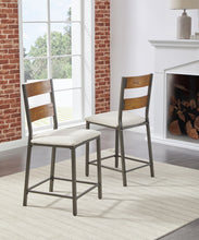 Stellany - Brown / Gray - 9 Pc. - Counter Table, 8 Upholstered Barstools