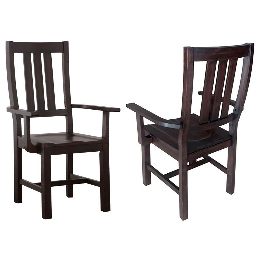 Calandra - Slat Back Arm Chairs (Set of 2) - Vintage Java