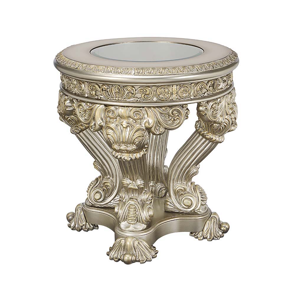 Danae - End Table - Champagne & Gold Finish - 27