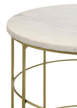 Heloisa - Round Accent Table With Marble Top - White